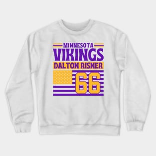 Minnesota Vikings Risner 66 American Flag Football Crewneck Sweatshirt